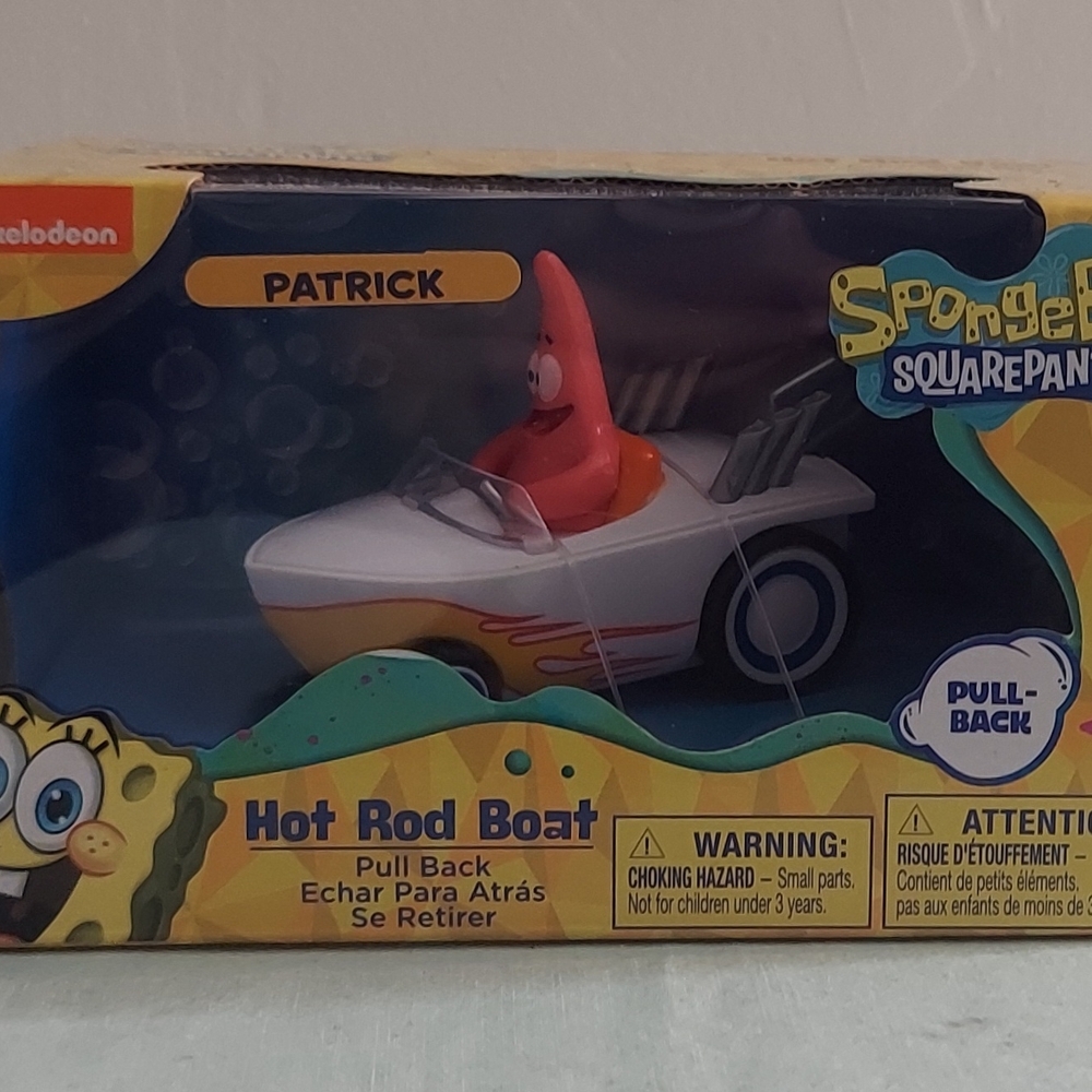 SpongeBob SquarePants Patrick Hot Rod Boat Toy - White, Pink, Orange
